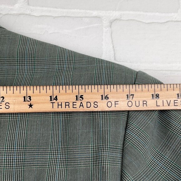 Unbranded Blazer Men 40 Black Teal‎ Blue Houndstooth Plaid Double Breasted VTG - Picture 9 of 11